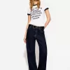 Tricou cu maneca scurta cu imprimeu contrastant Tricou cu maneca scurta cu imprimeu contrastant