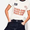 Tricou cu maneca scurta cu imprimeu contrastant Tricou cu maneca scurta cu imprimeu contrastant