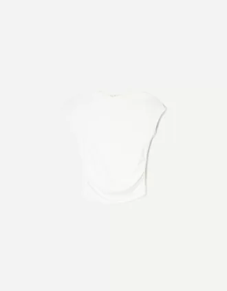 Tricou cu mânecă scurtă cu încrețire laterală