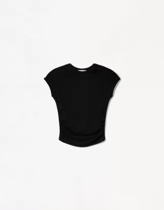 Tricou cu mânecă scurtă cu încrețire laterală