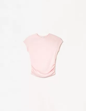 Tricou cu mânecă scurtă cu încrețire laterală