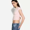 Tricou cu mânecă scurtă cu încrețire laterală Tricou cu mânecă scurtă cu încrețire laterală