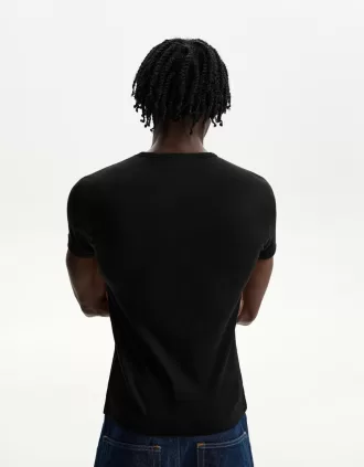 Tricou cu mânecă scurtă cu nervuri