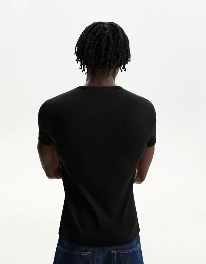 Tricou cu mânecă scurtă cu nervuri Tricou cu mânecă scurtă cu nervuri