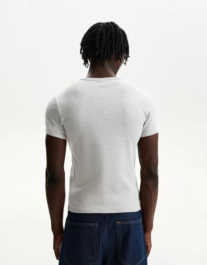 Tricou cu mânecă scurtă cu nervuri Tricou cu mânecă scurtă cu nervuri