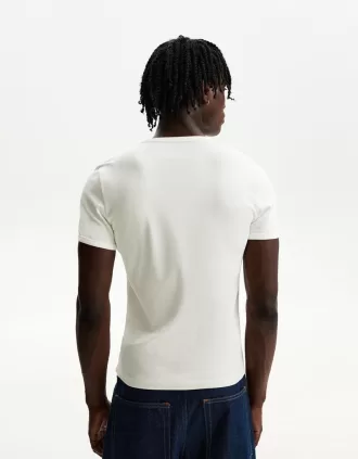 Tricou cu mânecă scurtă cu nervuri