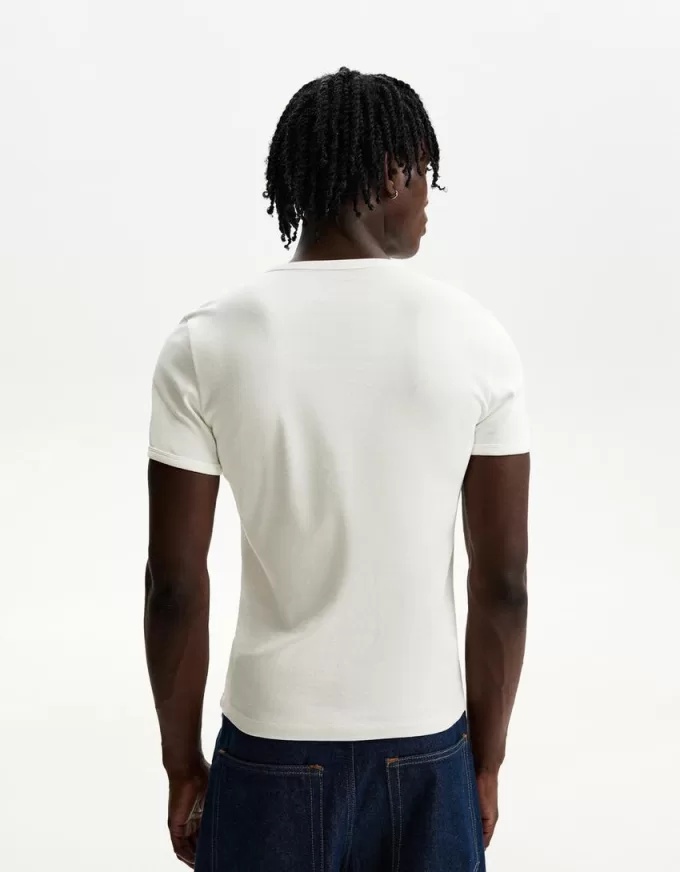 Tricou cu mânecă scurtă cu nervuri Tricou cu mânecă scurtă cu nervuri