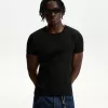 Tricou cu mânecă scurtă cu nervuri Tricou cu mânecă scurtă cu nervuri