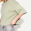 Tricou cu mânecă scurtă, din bumbac greu, în formă boxy Tricou cu mânecă scurtă, din bumbac greu, în formă boxy