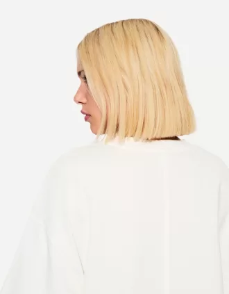 Tricou cu mânecă scurtă, din bumbac greu, în formă boxy