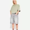 Tricou cu mânecă scurtă, din bumbac greu, în formă boxy Tricou cu mânecă scurtă, din bumbac greu, în formă boxy