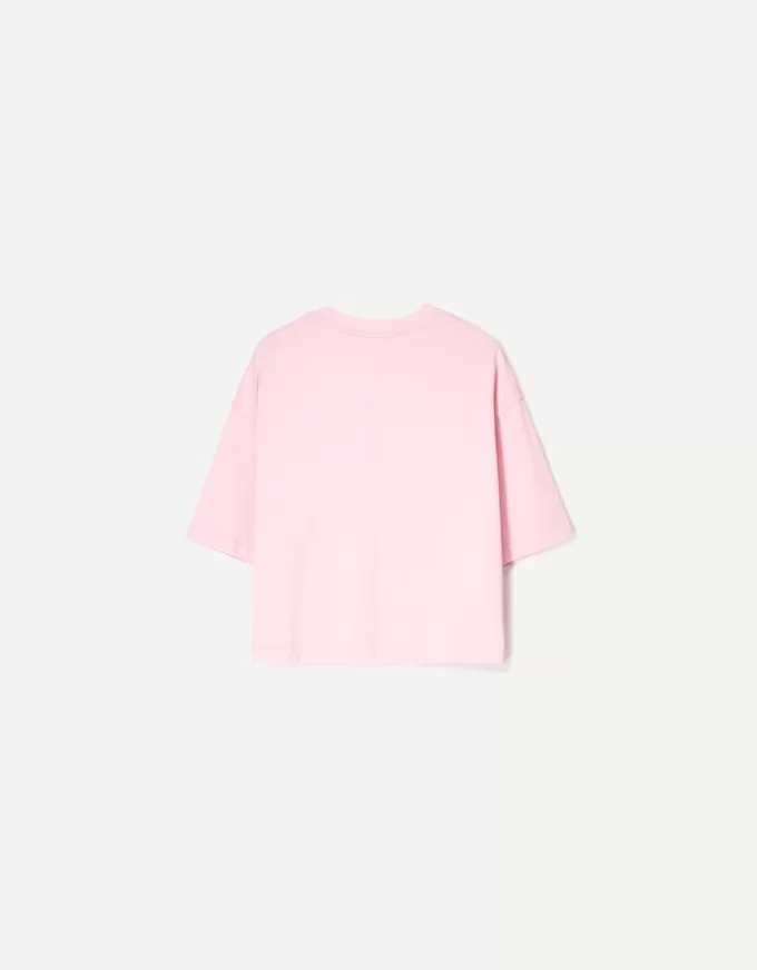 Tricou cu mânecă scurtă, din bumbac greu, în formă boxy Tricou cu mânecă scurtă, din bumbac greu, în formă boxy