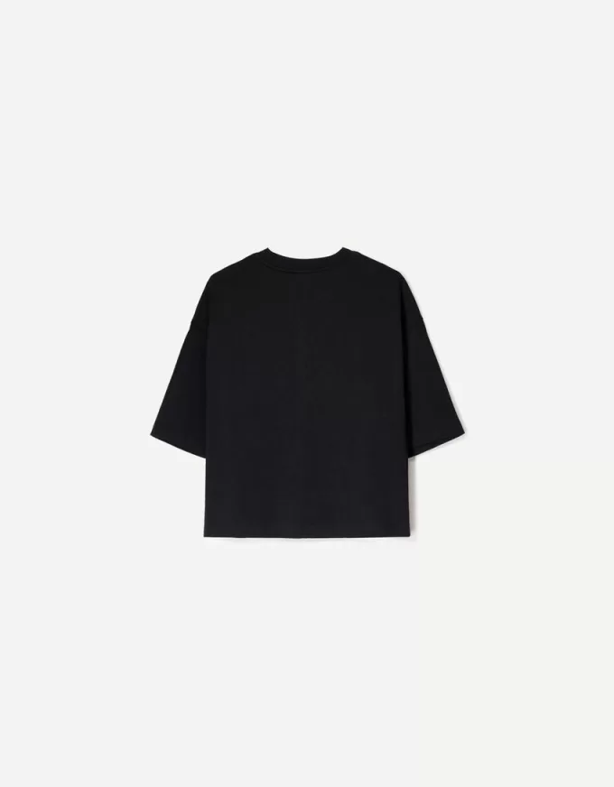 Tricou cu mânecă scurtă, din bumbac greu, în formă boxy Tricou cu mânecă scurtă, din bumbac greu, în formă boxy