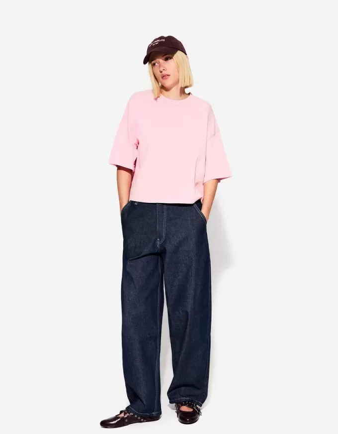 Tricou cu mânecă scurtă, din bumbac greu, în formă boxy Tricou cu mânecă scurtă, din bumbac greu, în formă boxy
