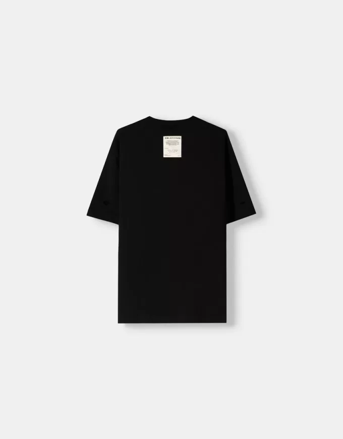 Tricou cu mânecă scurtă din material gros, cu cusături Tricou cu mânecă scurtă din material gros, cu cusături