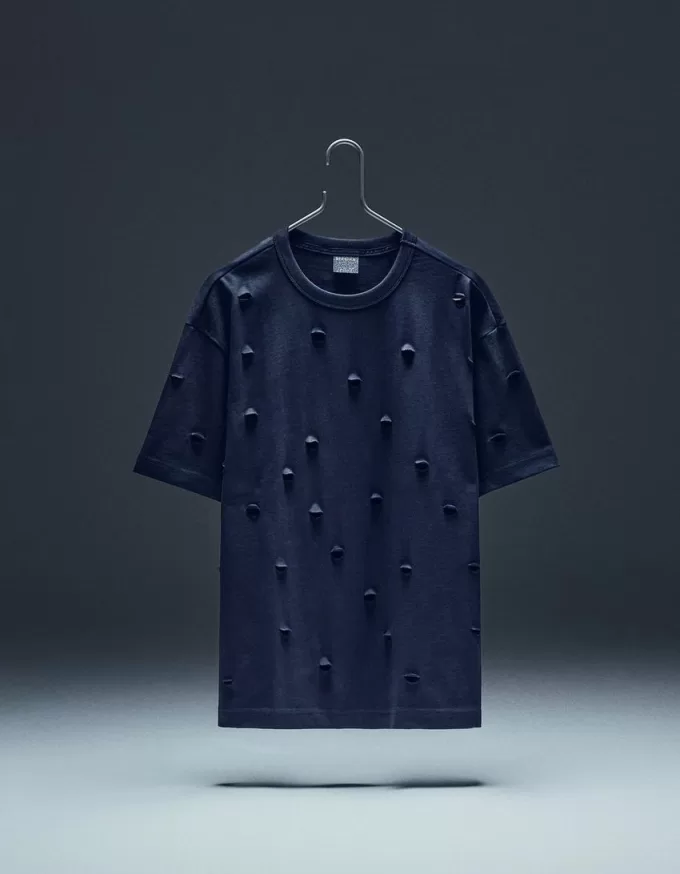 Tricou cu mânecă scurtă din material gros, cu cusături Tricou cu mânecă scurtă din material gros, cu cusături