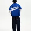 Tricou cu mânecă scurtă din plasă cu imprimeu sportiv
