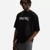 Tricou cu mânecă scurtă foarte largi, cu imprimeu
