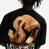Tricou cu mânecă scurtă foarte largi, cu imprimeu