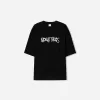 Tricou cu mânecă scurtă foarte largi, cu imprimeu