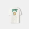 Tricou cu mânecă scurtă, tip boxy, imprimat Tricou cu mânecă scurtă, tip boxy, imprimat