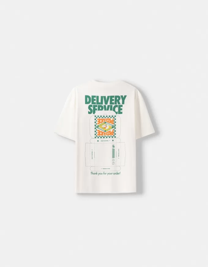 Tricou cu mânecă scurtă, tip boxy, imprimat Tricou cu mânecă scurtă, tip boxy, imprimat