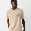 Tricou cu mânecă scurtă, tip boxy, imprimat Tricou cu mânecă scurtă, tip boxy, imprimat