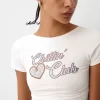 Tricou cu spatele deschis cu strasuri Tricou cu spatele deschis cu strasuri