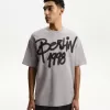 Tricou de pluș cu mânecă scurtă imprimat Tricou de pluș cu mânecă scurtă imprimat