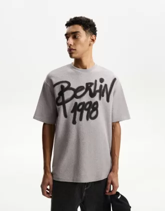 Tricou de pluș cu mânecă scurtă imprimat