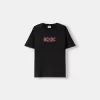 Tricou decolorat cu mânecă scurtă cu imprimeu AC/DC Tricou decolorat cu mânecă scurtă cu imprimeu AC/DC