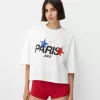 Tricou decupat Paris cu mânecă scurtă Tricou decupat Paris cu mânecă scurtă
