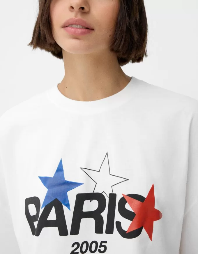 Tricou decupat Paris cu mânecă scurtă Tricou decupat Paris cu mânecă scurtă
