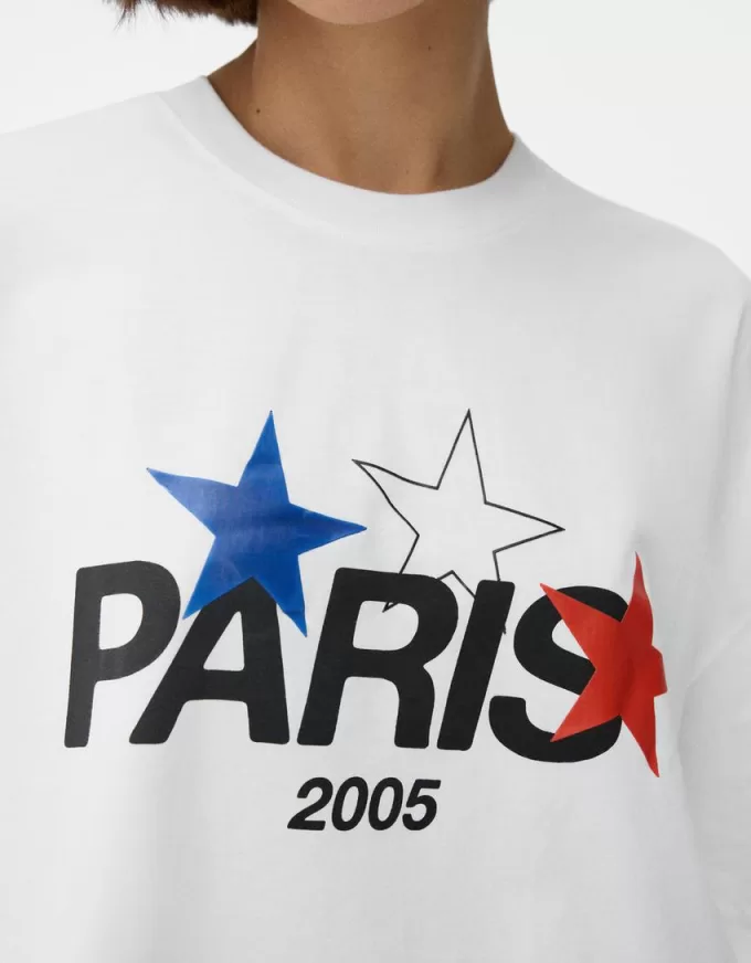 Tricou decupat Paris cu mânecă scurtă Tricou decupat Paris cu mânecă scurtă