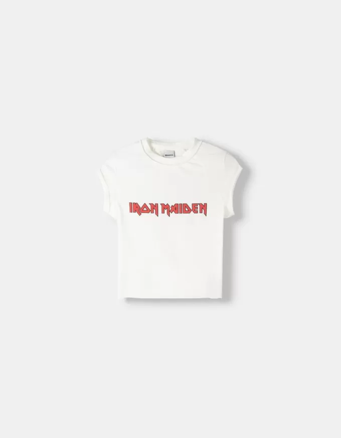 Tricou decupat cu mânecă scurtă Iron Maiden Tricou decupat cu mânecă scurtă Iron Maiden