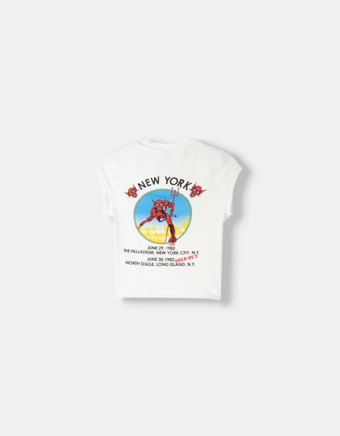 Tricou decupat cu mânecă scurtă Iron Maiden Tricou decupat cu mânecă scurtă Iron Maiden