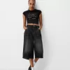 Tricou decupat cu mânecă scurtă, cu imprimeu Tricou decupat cu mânecă scurtă, cu imprimeu