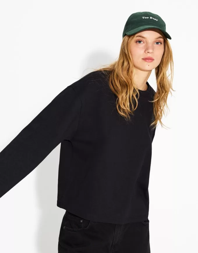 Tricou din bumbac cu maneca lunga Tricou din bumbac cu maneca lunga