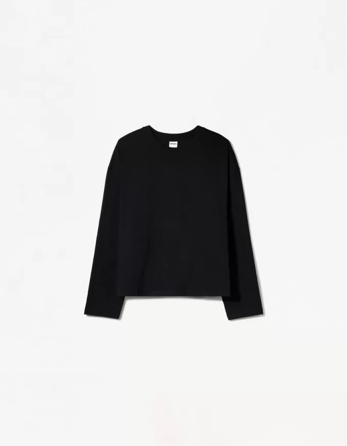Tricou din bumbac cu maneca lunga Tricou din bumbac cu maneca lunga