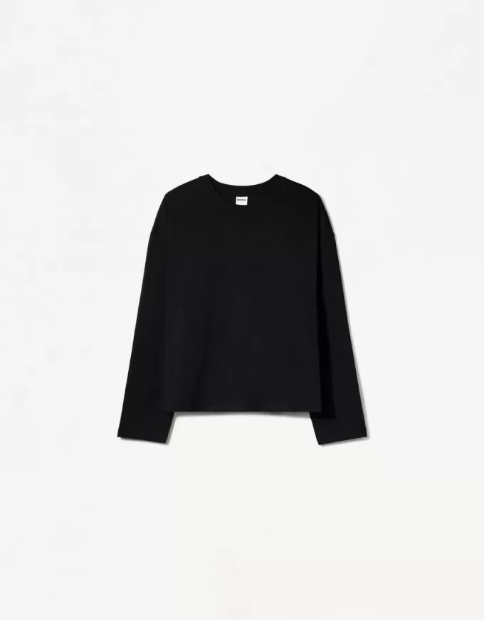Tricou din bumbac cu maneca lunga Tricou din bumbac cu maneca lunga