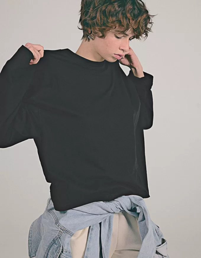 Tricou din bumbac cu maneca lunga Tricou din bumbac cu maneca lunga