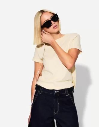 Tricou din bumbac greu cu maneca scurta