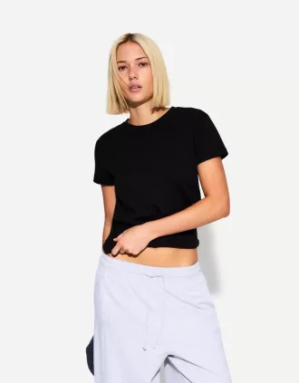 Tricou din bumbac greu cu maneca scurta