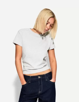 Tricou din bumbac greu cu maneca scurta