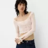 Tricou din dantela cu fundite Tricou din dantela cu fundite