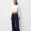 Tricou din poliamidă cu mânecă lungă adunată Tricou din poliamidă cu mânecă lungă adunată