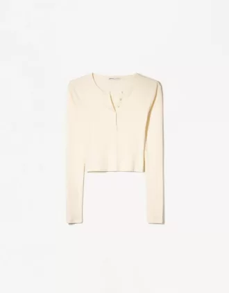 Tricou henley cu maneca lunga