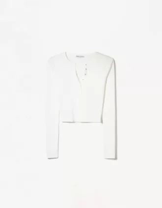 Tricou henley cu maneca lunga