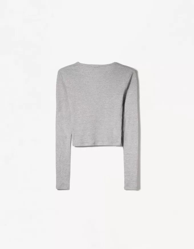 Tricou henley cu maneca lunga