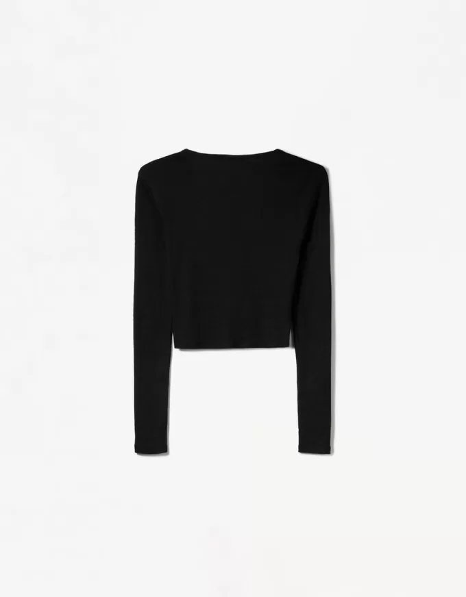 Tricou henley cu maneca lunga